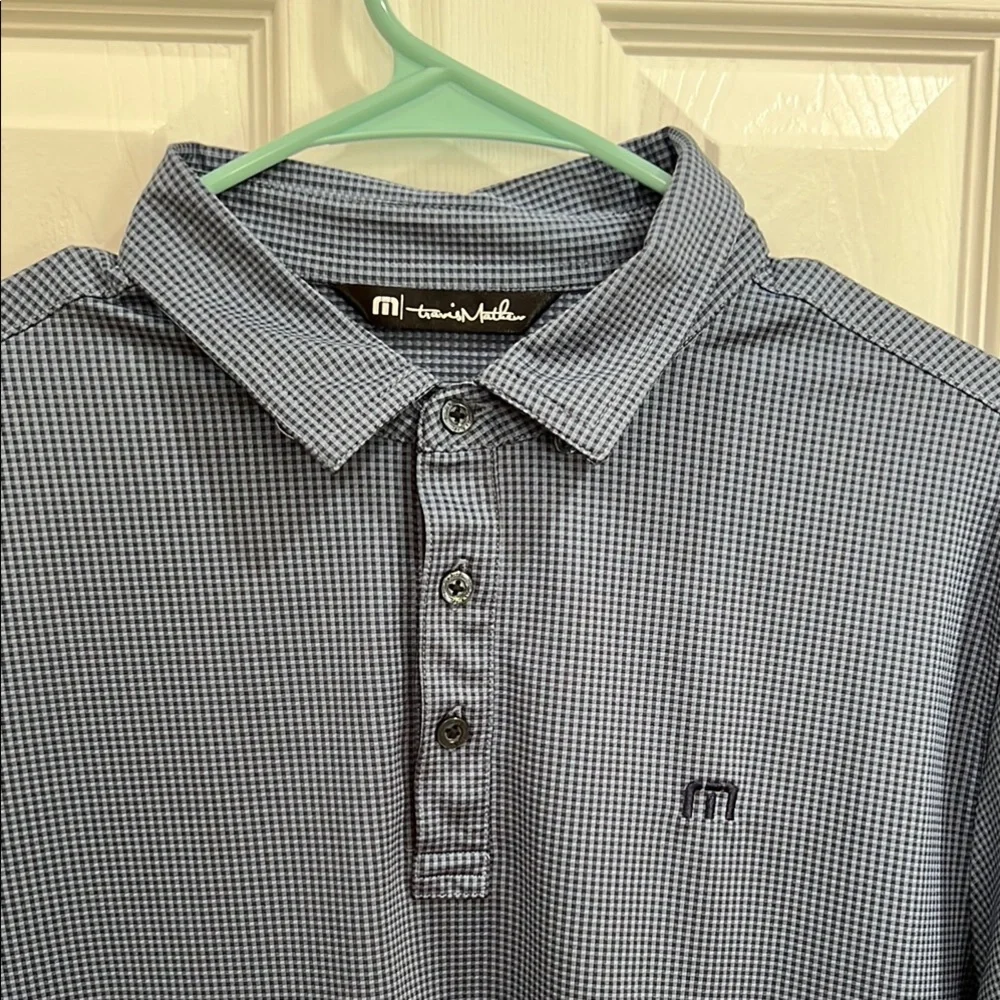 Travis Mathew Blue Polo Shirt Cotton Blend size medium - Picture 2 of 6
